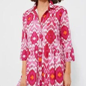Ro's Garden Tuckernuck Womens June Deauville Dress S Magenta Cotton Preppy